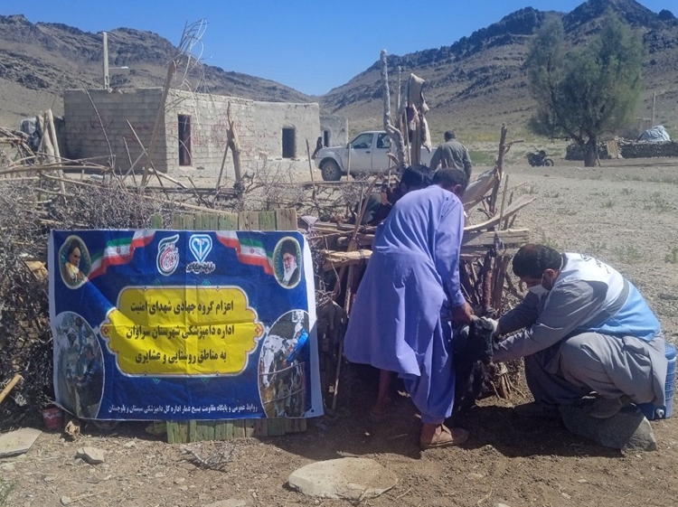اردوی جهادی دامپزشکی در روستای کوه سفید گیشک و پتکوک وزهه شهرستان سراوان برگزار شد